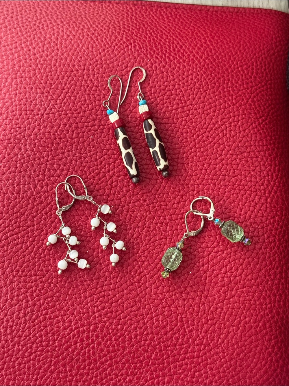Handcrafted‎ Red Earrings Set - Assorted Colors Bundle